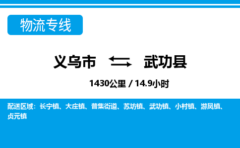 義烏市到武功縣物流專(zhuān)線-義烏市至武功縣貨運(yùn)公司