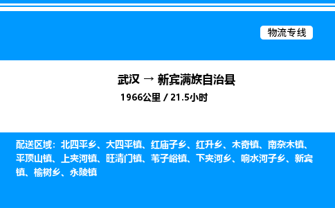 武漢到新賓縣物流專(zhuān)線-武漢至新賓縣貨運(yùn)公司