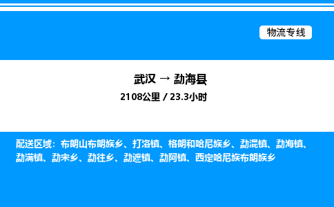 武漢到勐?？h物流專(zhuān)線-武漢至勐海縣貨運(yùn)公司