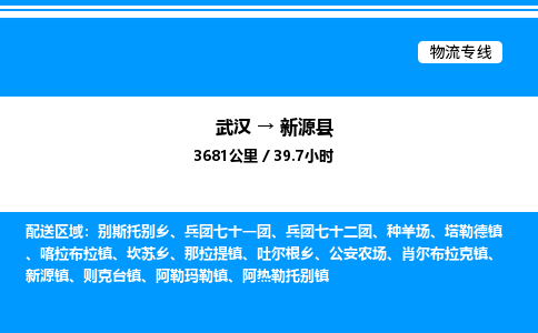 武漢到新源縣物流專(zhuān)線(xiàn)-武漢至新源縣貨運(yùn)公司
